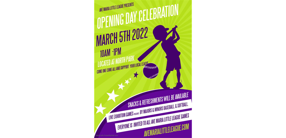 Opening Day MARCH 5TH 2022@ 10AM N. PARK